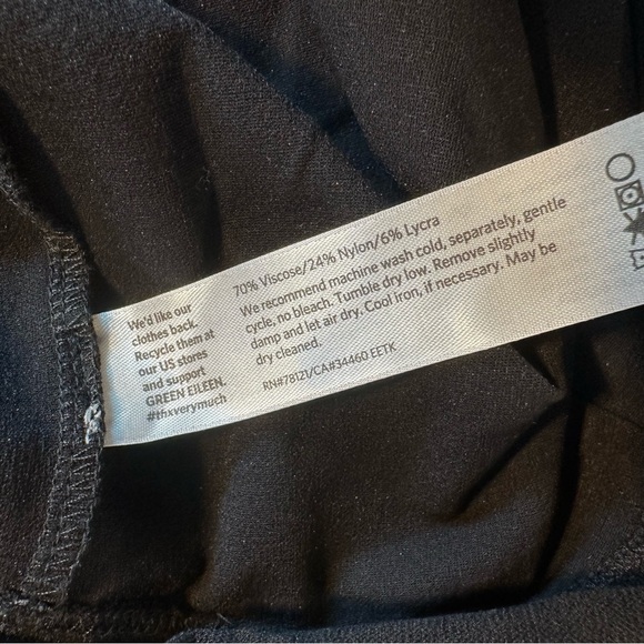 Eileen Fisher ‘Washable Stretch Crepe Straight Pant’ in Black Size Small Petite - Picture 11 of 16